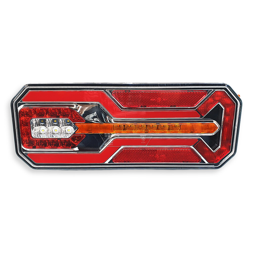 Фонарь задний FERZE 350х131х60 \правый\ бег.указ.поворота , каб.  подсв. ном.