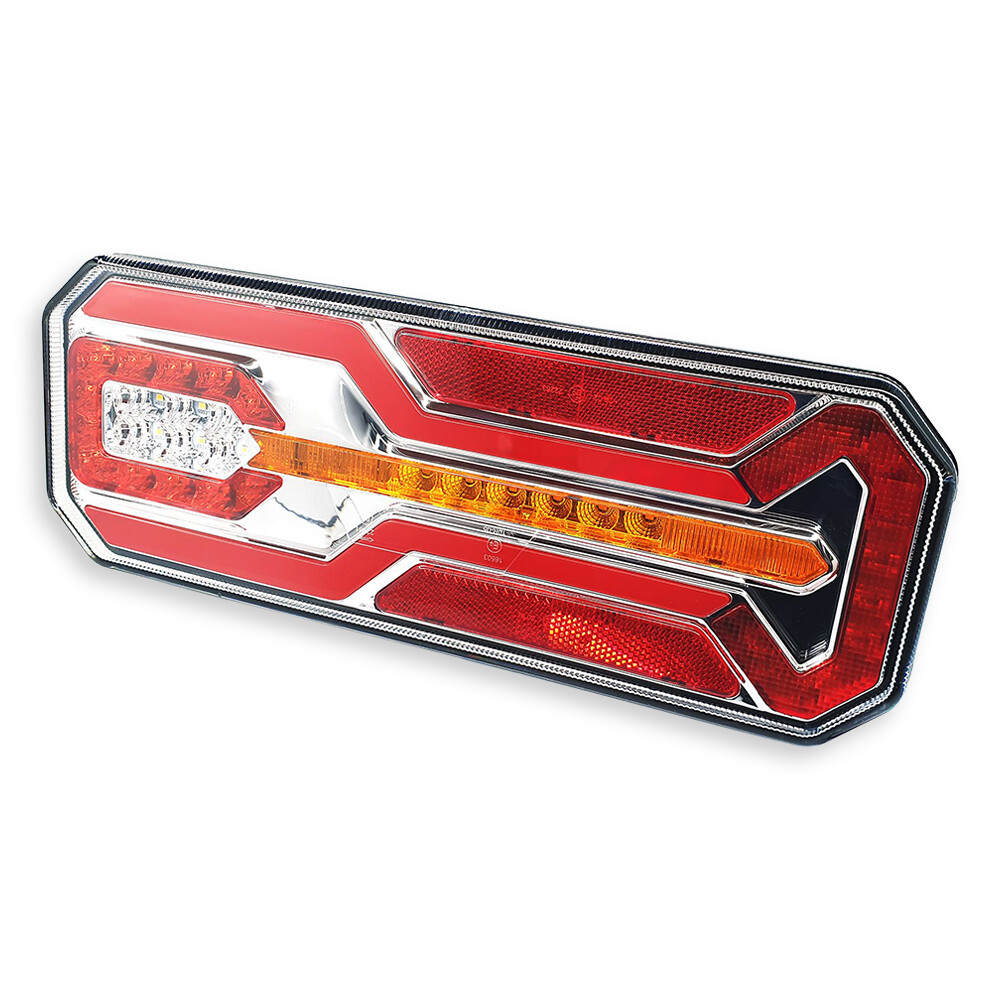 Фонарь задний FERZE 350х131х60 \правый\ бег.указ.поворота , каб.  подсв. ном.