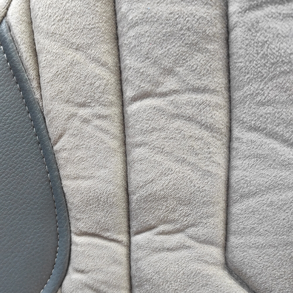 Чохол на сидіння Twin MAN TGX,TGA,TGL,TGM,TGS; (2007-2020) 1 ремінь, водій (Низький) пасажир (Високий) сірий велюр-сіра шкіра