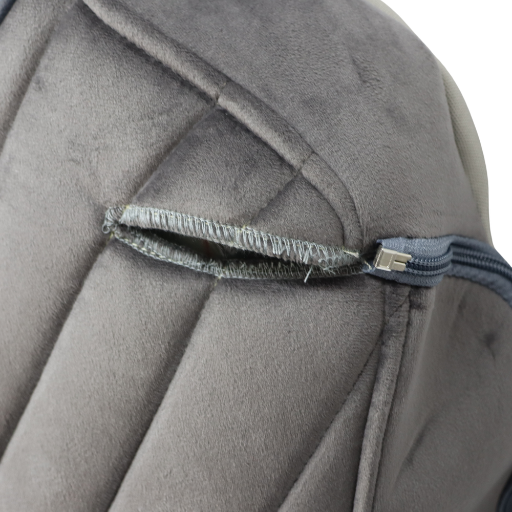 Чохол на сидіння Twin MAN TGX,TGA,TGL,TGM,TGS; (2007-2020) 1 ремінь, водій (Низький) пасажир (Високий) сірий велюр-сіра шкіра