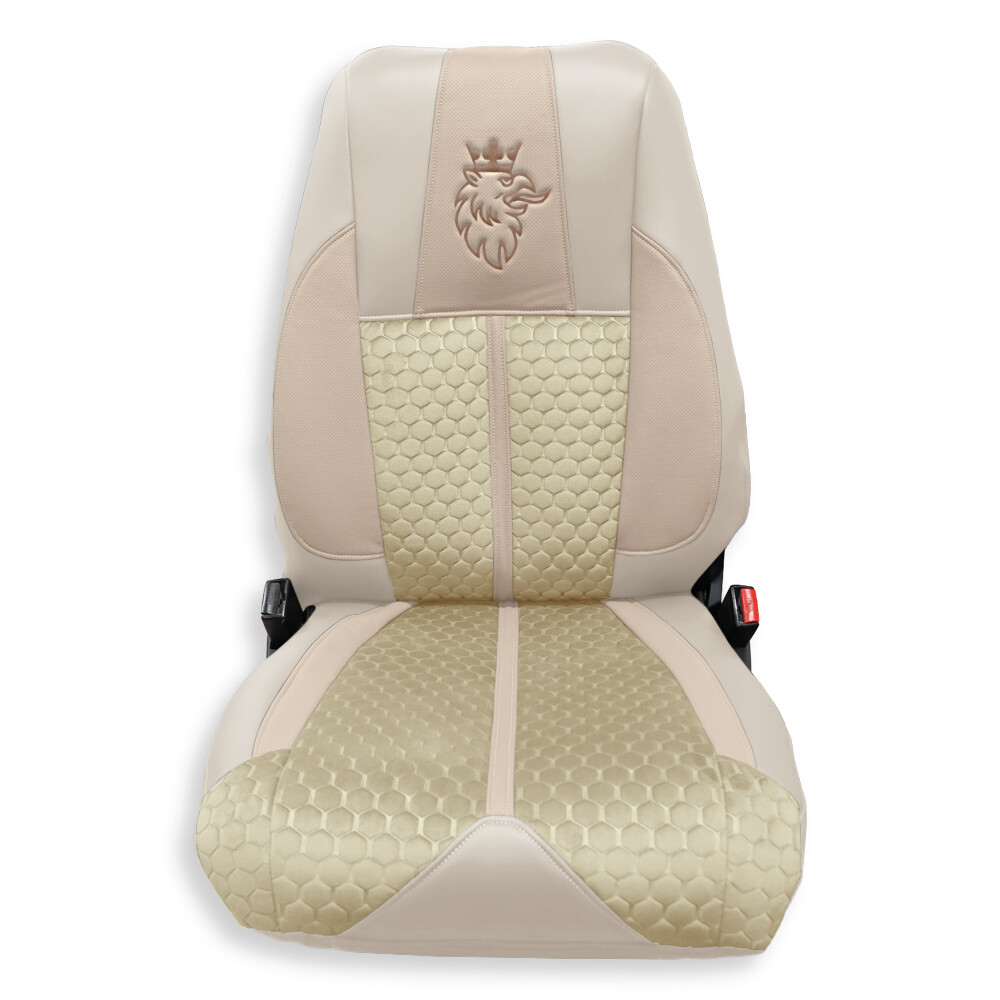 Чехол на сиденья Enterprise SCANIA R,G,P (2004-2017) водит. пилот - пасс. складное,  бежевый