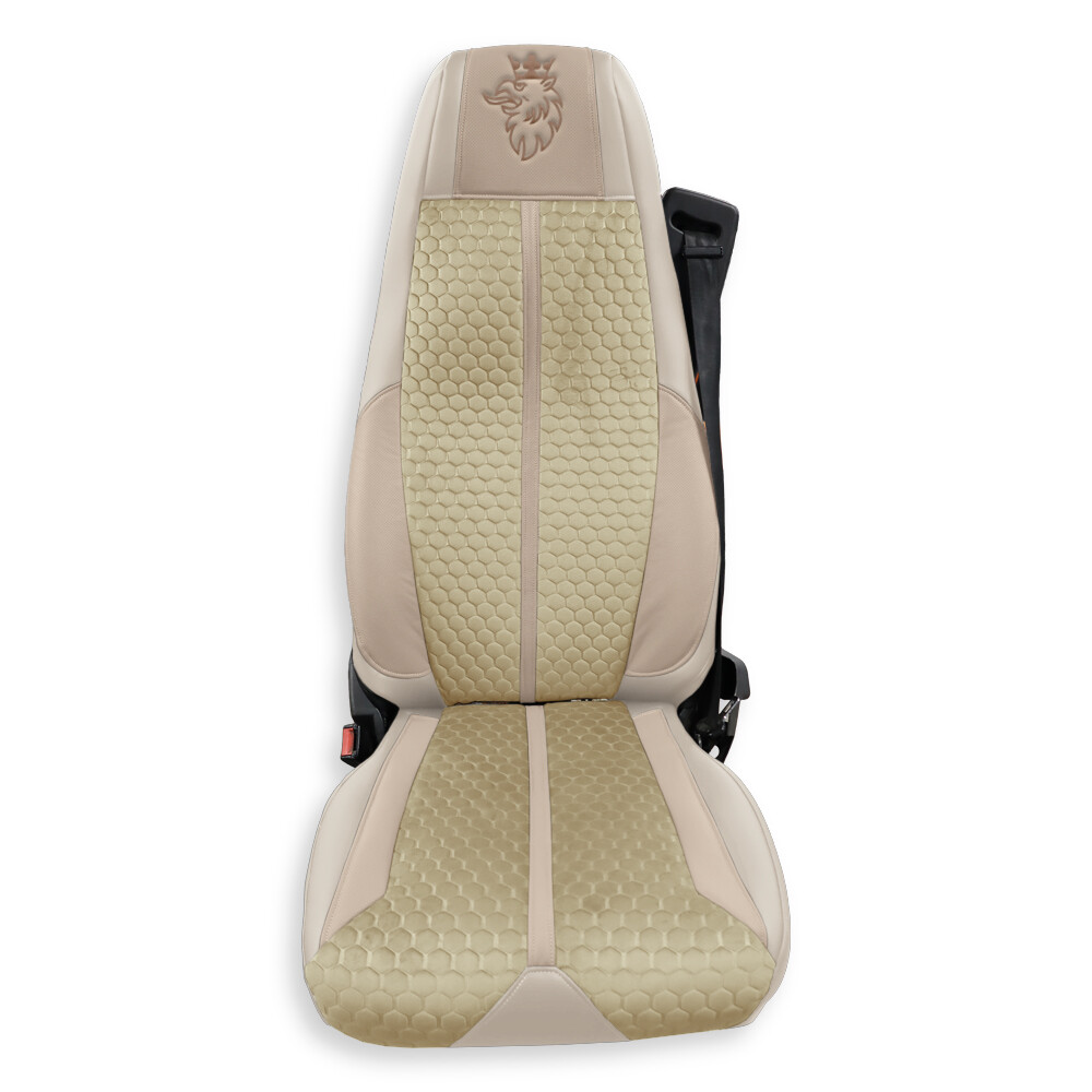 Чехол на сиденья Enterprise SCANIA R,G,P (2004-2017) водит. пилот - пасс. складное,  бежевый