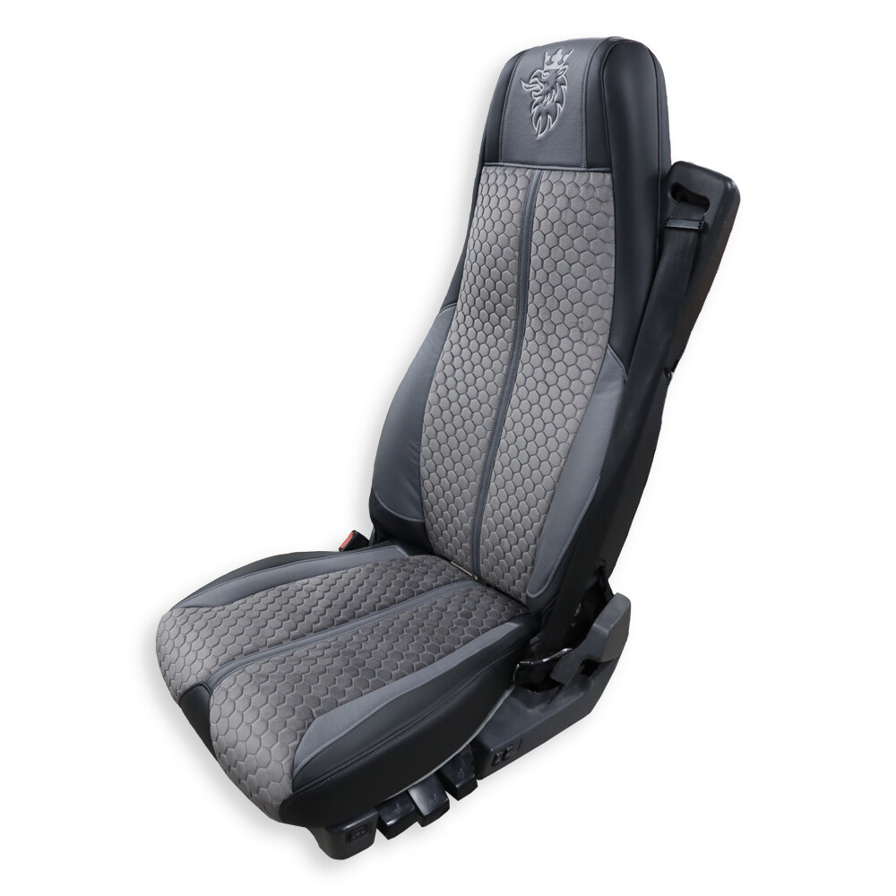 Чохол на сидіння Enterprise SCANIA R,G,P (2004-2017) водій пілот - пас. складне,  сірий