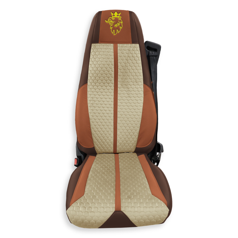 Чохол на сидіння Enterprise SCANIA R,G,P (2004-2017) водій пілот - пас. складне,  бежевий
