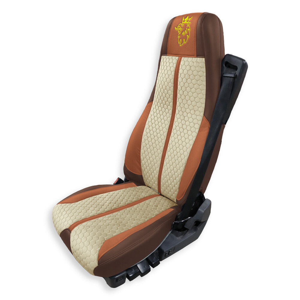 Чохол на сидіння Enterprise SCANIA R,G,P (2004-2017) водій пілот - пас. складне,  бежевий
