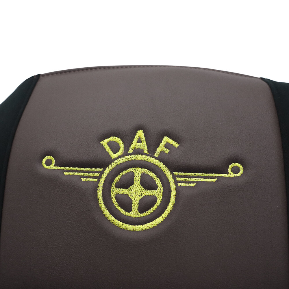 Чехол на сиденья Chess DAF XF105 106 XG CF85 LF (2013-2024) коричневая кожа- черный велюр