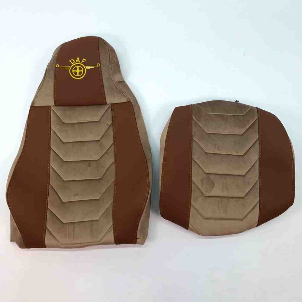 Чохол на сидіння Chess DAF XF95 105 CF85 75 65 LF (2002-2012) шкіра-велюр коричневий.