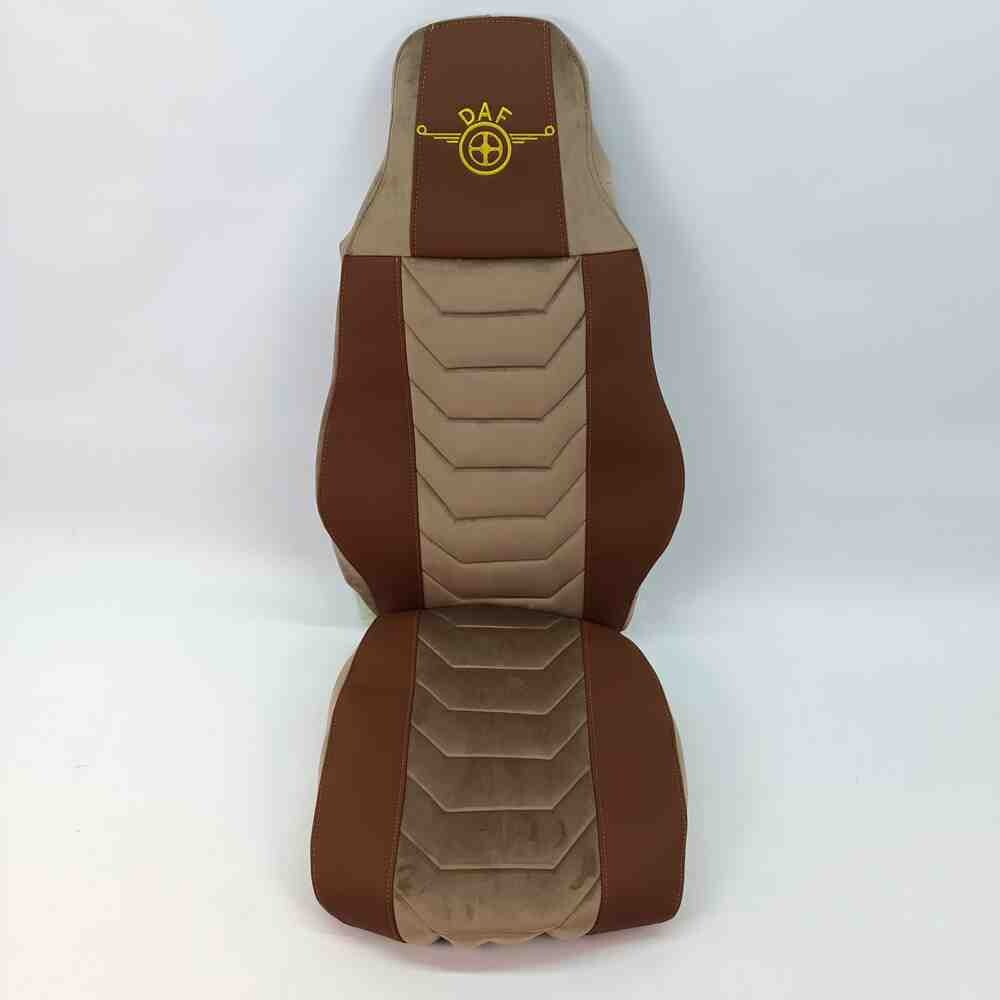 Чохол на сидіння Chess DAF XF95 105 CF85 75 65 LF (2002-2012) шкіра-велюр коричневий.