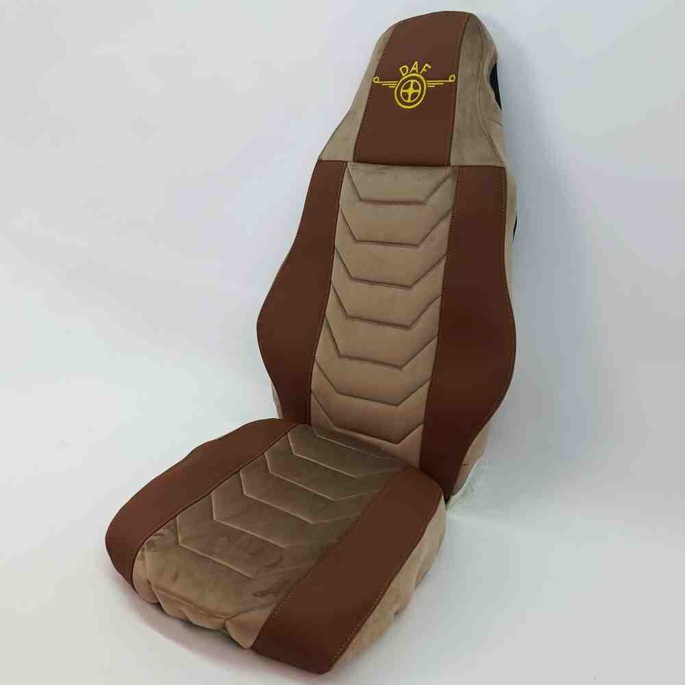 Чохол на сидіння Chess DAF XF95 105 CF85 75 65 LF (2002-2012) шкіра-велюр коричневий.