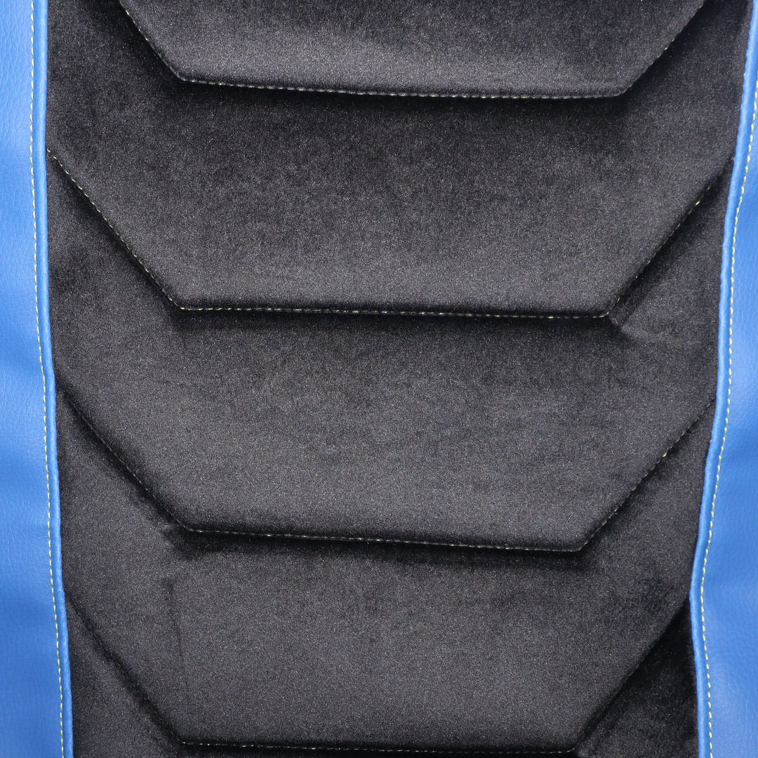 Чехол на сиденья Chess DAF XF95 105 CF85 75 65 LF (2002-2012)  синяя кожа- черный велюр