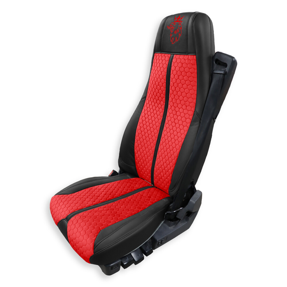 Чохол на сидіння Enterprise SCANIA R,G,P (2004-2017) водій пілот - пас. складне,  червоний