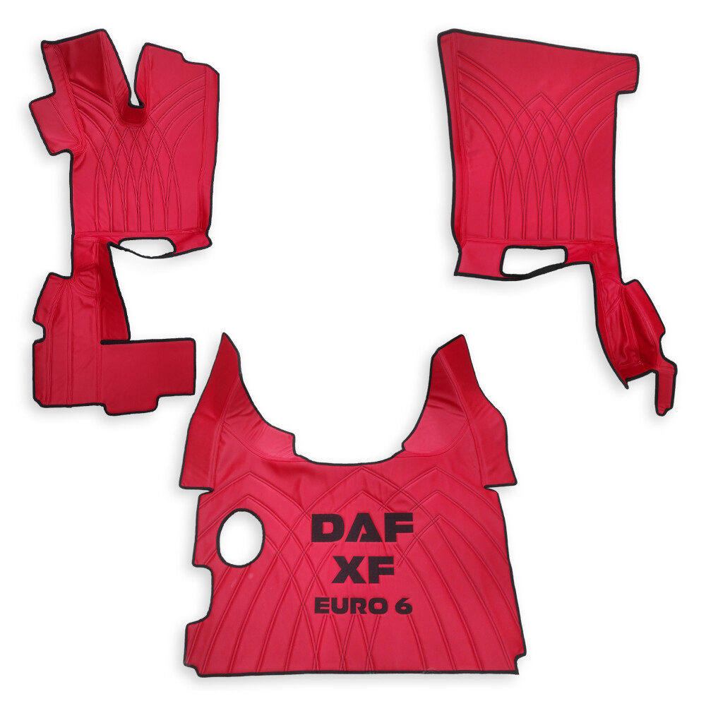 Коврик 3D Экокожа DAF XF106 c 2013; АКПП, красный Коврик 3D Экокожа DAF XF106 c 2013; АКПП, красный