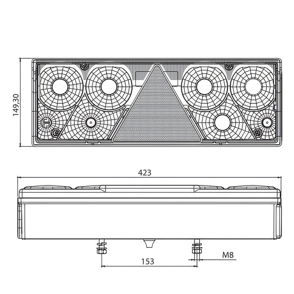 Ліхтар задній EUROSTAR IЛівий з габаритним фоном. Ліхтар задній EUROSTAR IЛівий з габаритним фоном.