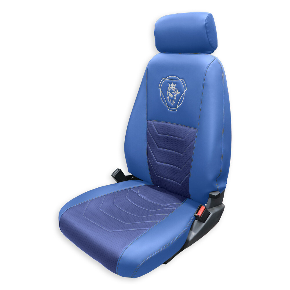 Чохол на сидіння Perfo-ECO SCANIA R,G,P (2004-2017) водій пілот - пас. складне, шкіра синій Чохол на сидіння Perfo-ECO SCANIA R,G,P (2004-2017) водій пілот - пас. складне, шкіра синій