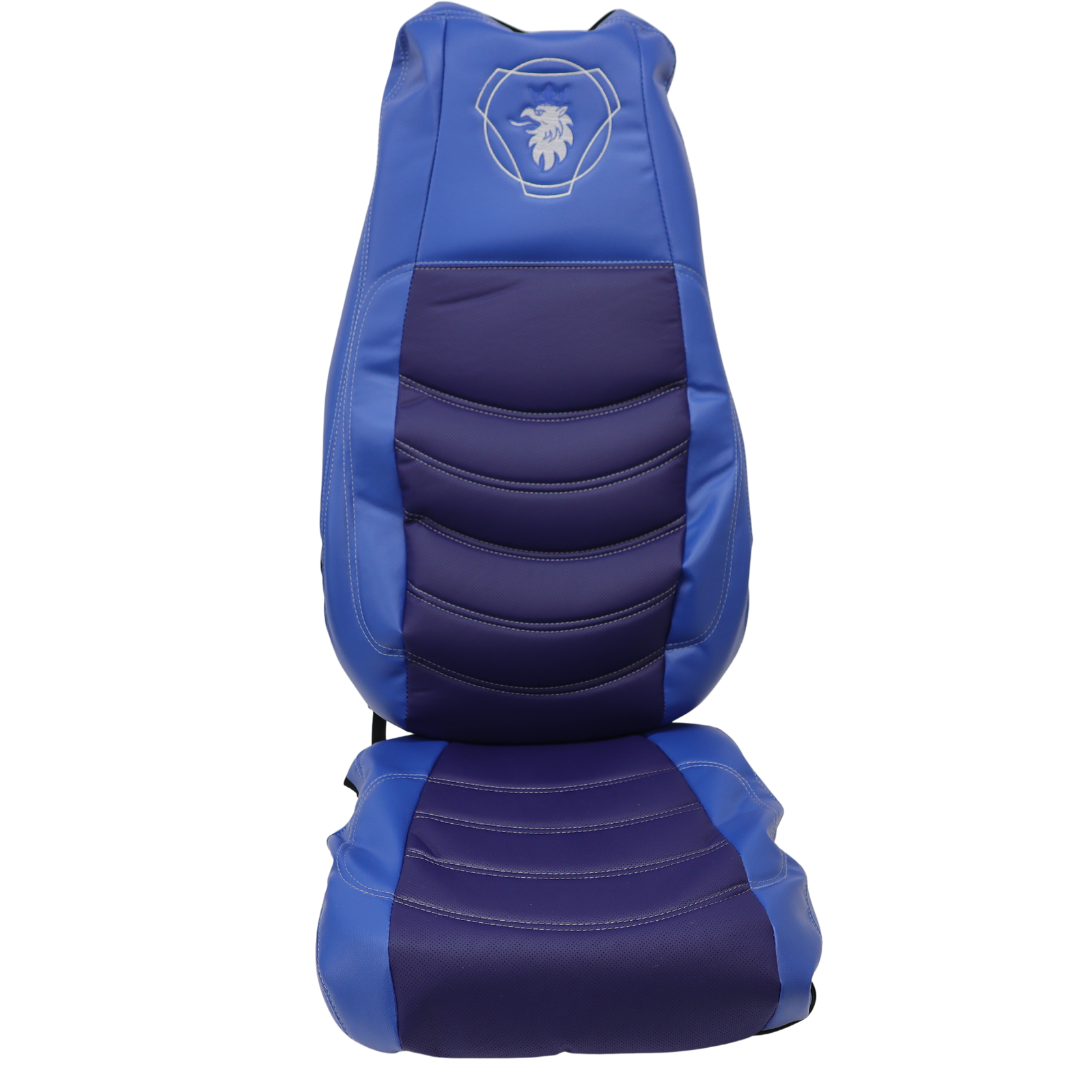 Чохол на сидіння Perfo-ECO SCANIA R,G,P (2004-2017) водій пілот - пас. складне, шкіра синій Чохол на сидіння Perfo-ECO SCANIA R,G,P (2004-2017) водій пілот - пас. складне, шкіра синій