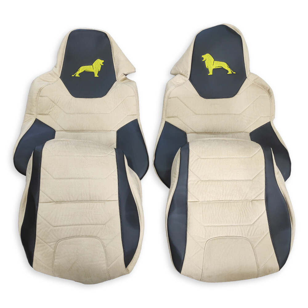 Чехол на сиденья Twin MAN TGX,TGA,TGL,TGM,TGS; (2017) 1 ремень водитель, черная кожа+бежевая алькантара Чехол на сиденья Twin MAN TGX,TGA,TGL,TGM,TGS; (2017) 1 ремень водитель, черная кожа+бежевая алькантара