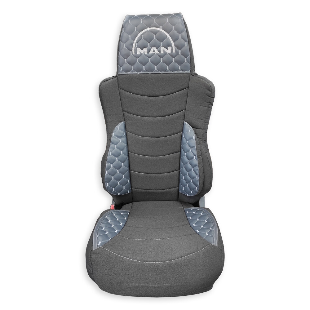 Чохол на сидіння KILIFI MAN TGX,TGA,TGL,TGM,TGS; (2007-2020) 1 ремінь, водій (Низький) пасажир (Високий) Сірий