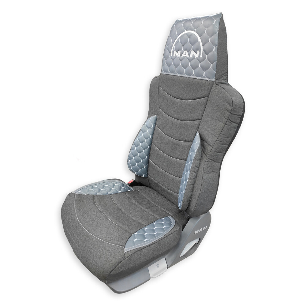 Чохол на сидіння KILIFI MAN TGX,TGA,TGL,TGM,TGS; (2007-2020) 1 ремінь, водій (Низький) пасажир (Високий) Сірий