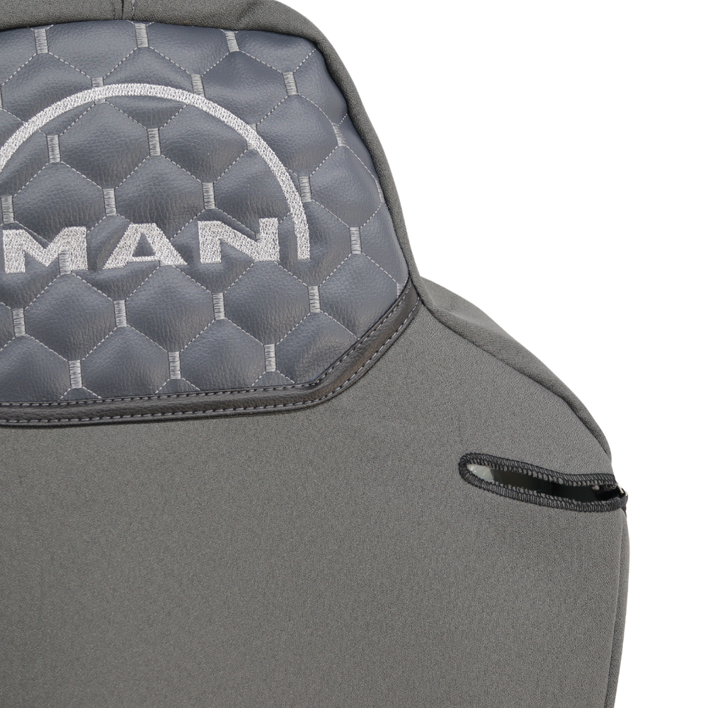 Чохол на сидіння KILIFI MAN TGX,TGA,TGL,TGM,TGS; (2007-2020) 1 ремінь, водій (Низький) пасажир (Високий) Сірий