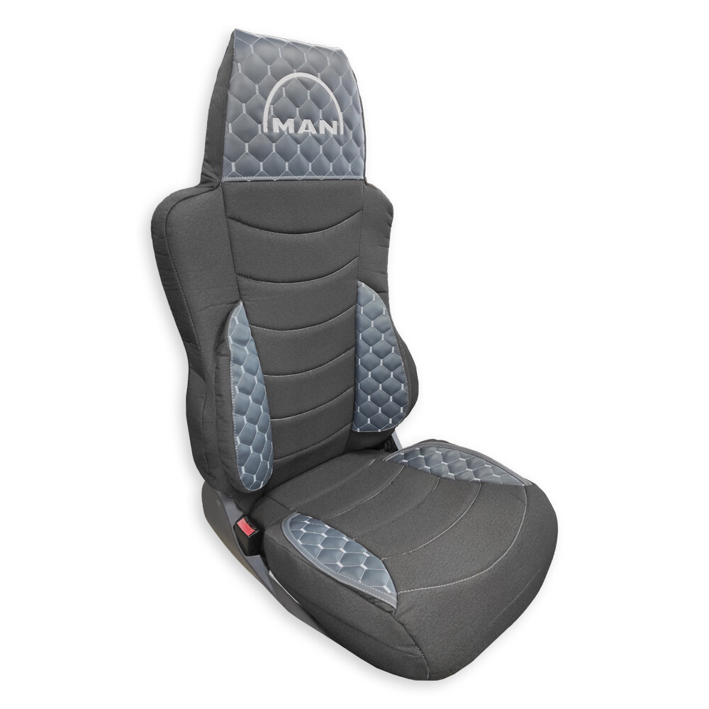 Чохол на сидіння KILIFI MAN TGX,TGA,TGL,TGM,TGS; (2007-2020) 1 ремінь, водій (Низький) пасажир (Високий) Сірий