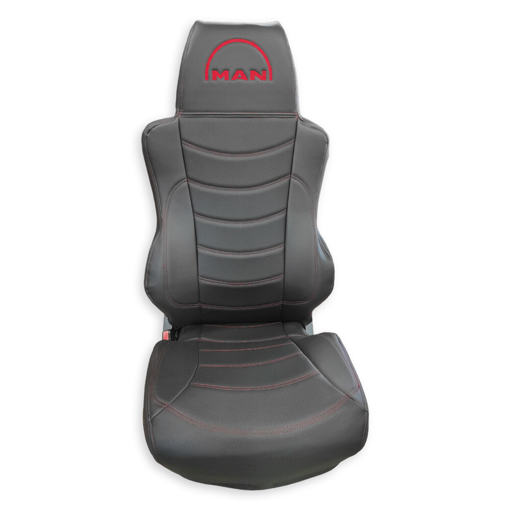 Чохол на сидіння Perfo-ECO MAN TGX,TGA,TGL,TGM,TGS; (2007-2020) 1 ремінь, водій (Низький) пасажир (Високий) чорний