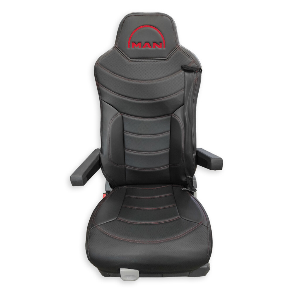 Чохол на сидіння Perfo-ECO MAN TGX,TGA,TGL,TGM,TGS; (2007-2020) 1 ремінь, водій (Низький) пасажир (Високий) чорний