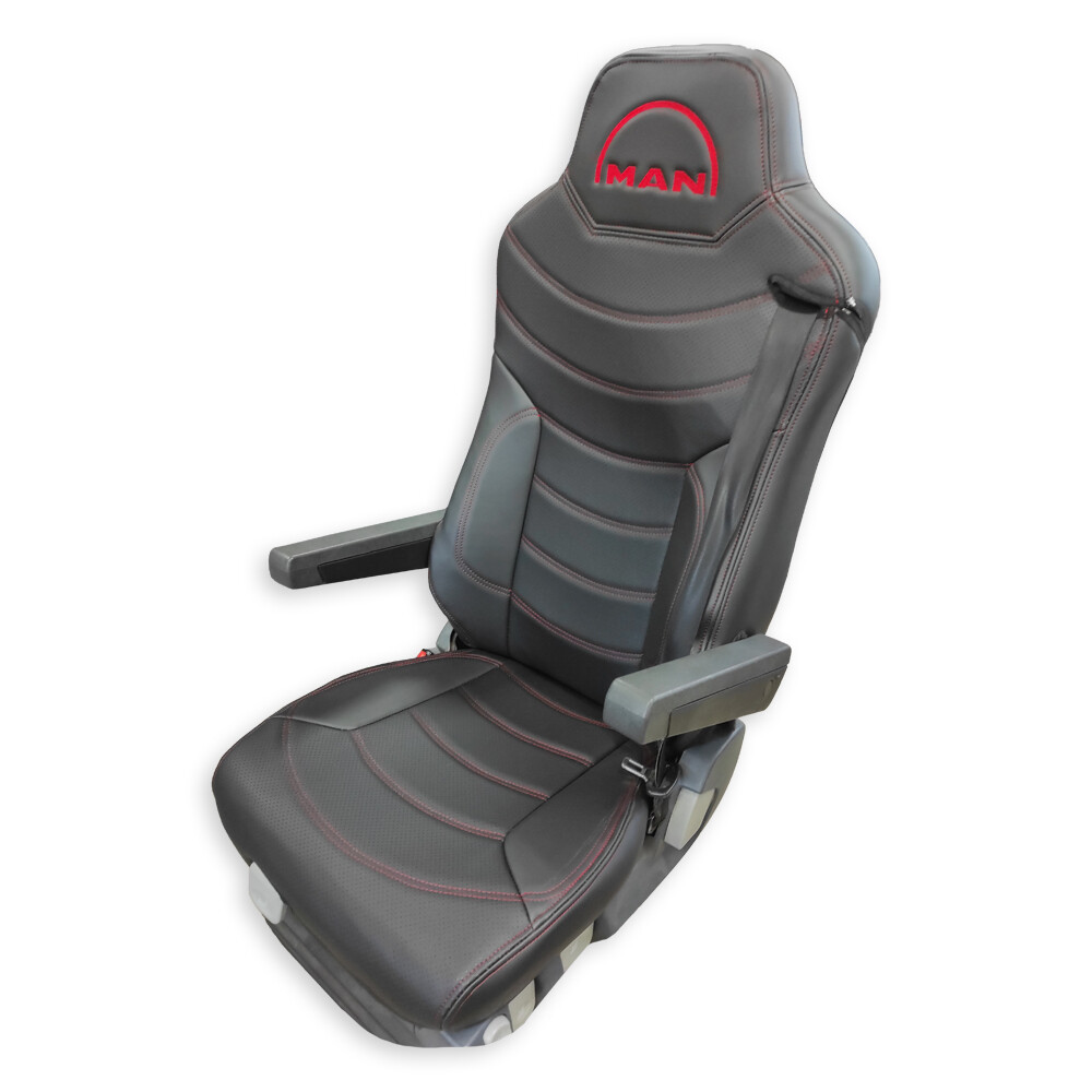 Чохол на сидіння Perfo-ECO MAN TGX,TGA,TGL,TGM,TGS; (2007-2020) 1 ремінь, водій (Низький) пасажир (Високий) чорний