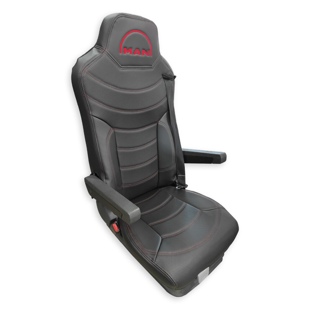 Чохол на сидіння Perfo-ECO MAN TGX,TGA,TGL,TGM,TGS; (2007-2020) 1 ремінь, водій (Низький) пасажир (Високий) чорний