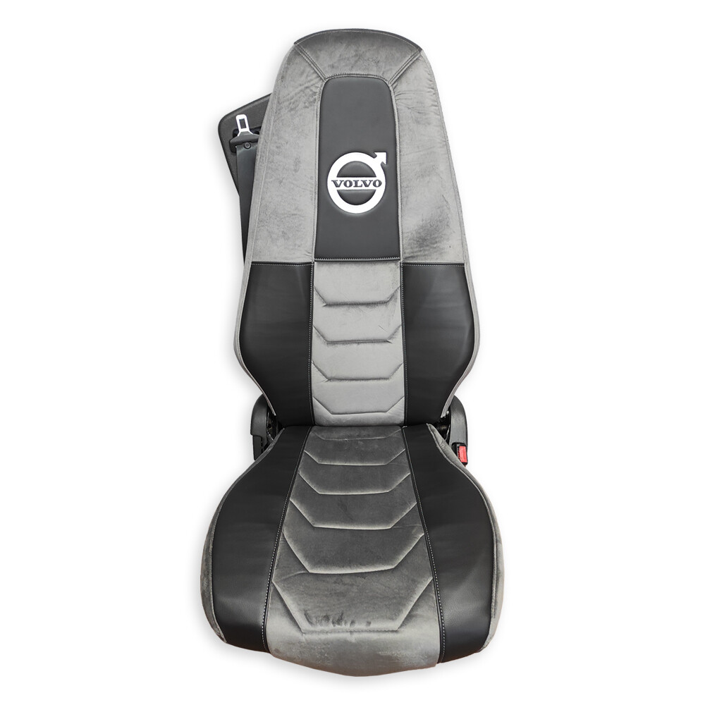 Чохол на сидіння Chess VOLVO FH FM (2014-...) сірий велюр - чорна шкіра