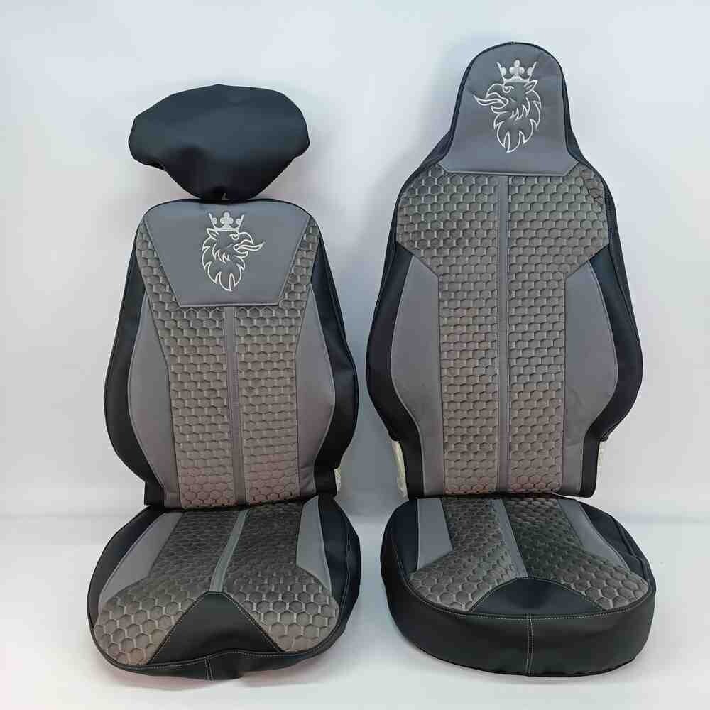 Чехол на сиденья Enterprise SCANIA R,G,P,S (2014-...) водит. монолит - пасс. складное,  серый