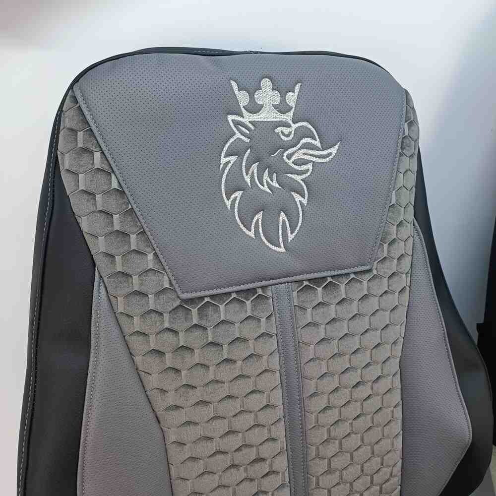 Чехол на сиденья Enterprise SCANIA R,G,P,S (2014-...) водит. монолит - пасс. складное,  серый