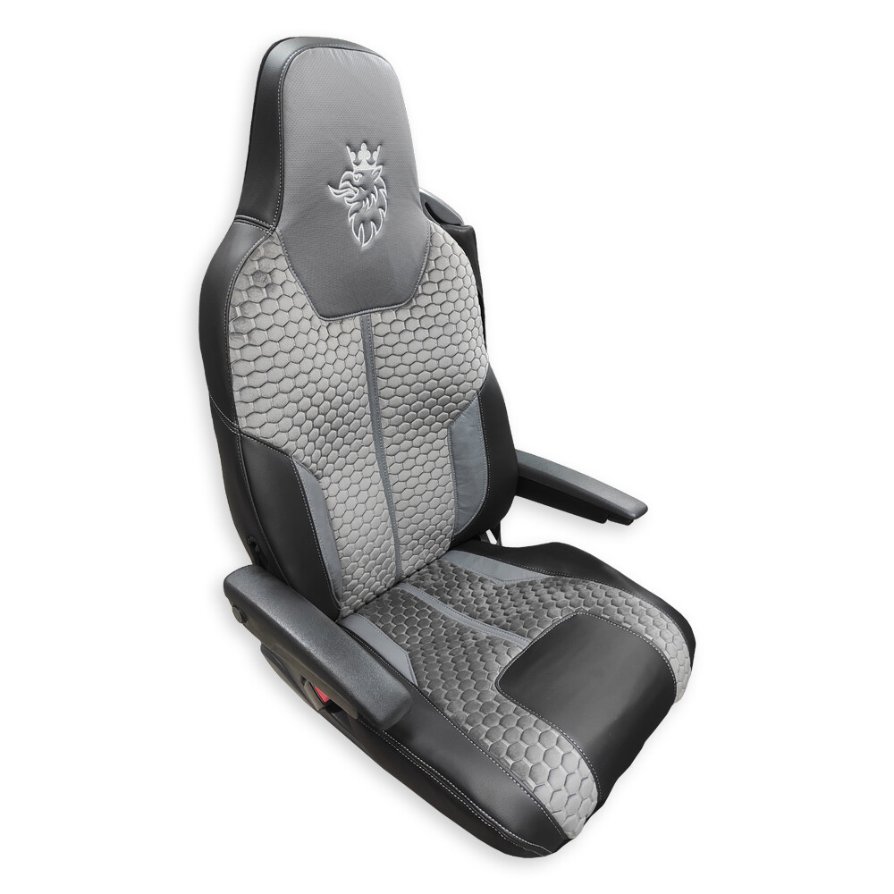 Чехол на сиденья Enterprise SCANIA R,G,P,S (2014-...) водит. монолит - пасс. складное,  серый