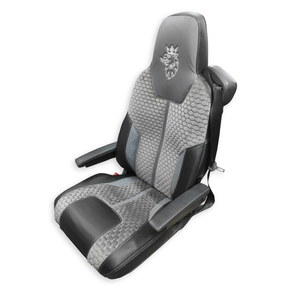 Чехол на сиденья Enterprise SCANIA R,G,P,S (2014-...) водит. монолит - пасс. складное,  серый