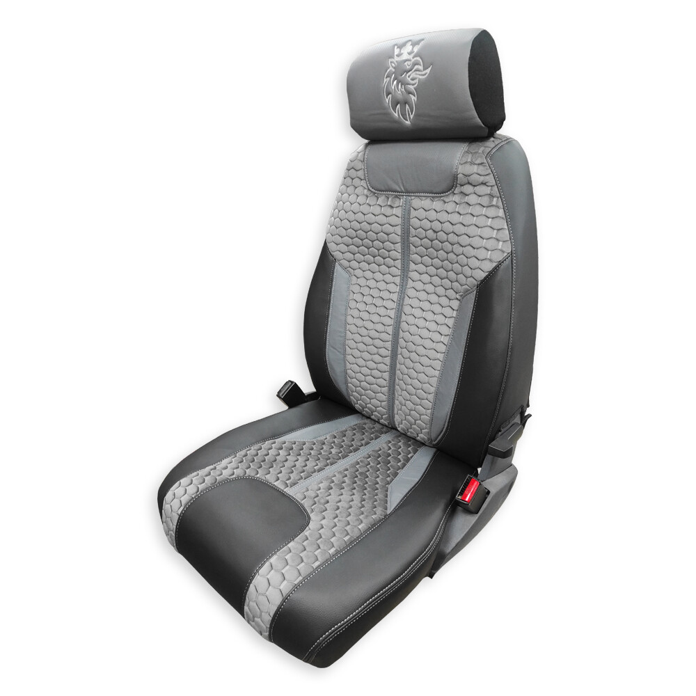 Чехол на сиденья Enterprise SCANIA R,G,P,S (2014-...) водит. монолит - пасс. складное,  серый