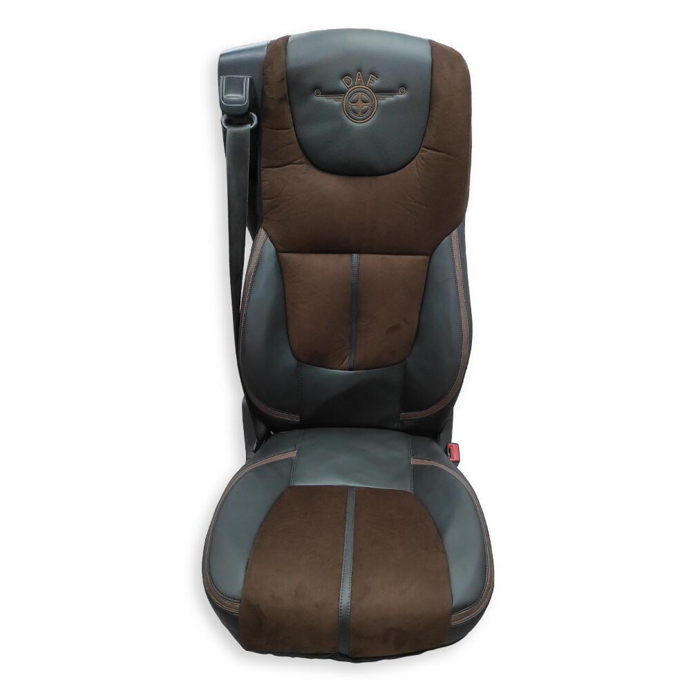 Чохол на сидіння Mansory DAF XF105 106 XG CF85 LF (2013-2024), коричнева алькантара-чорна шкіра