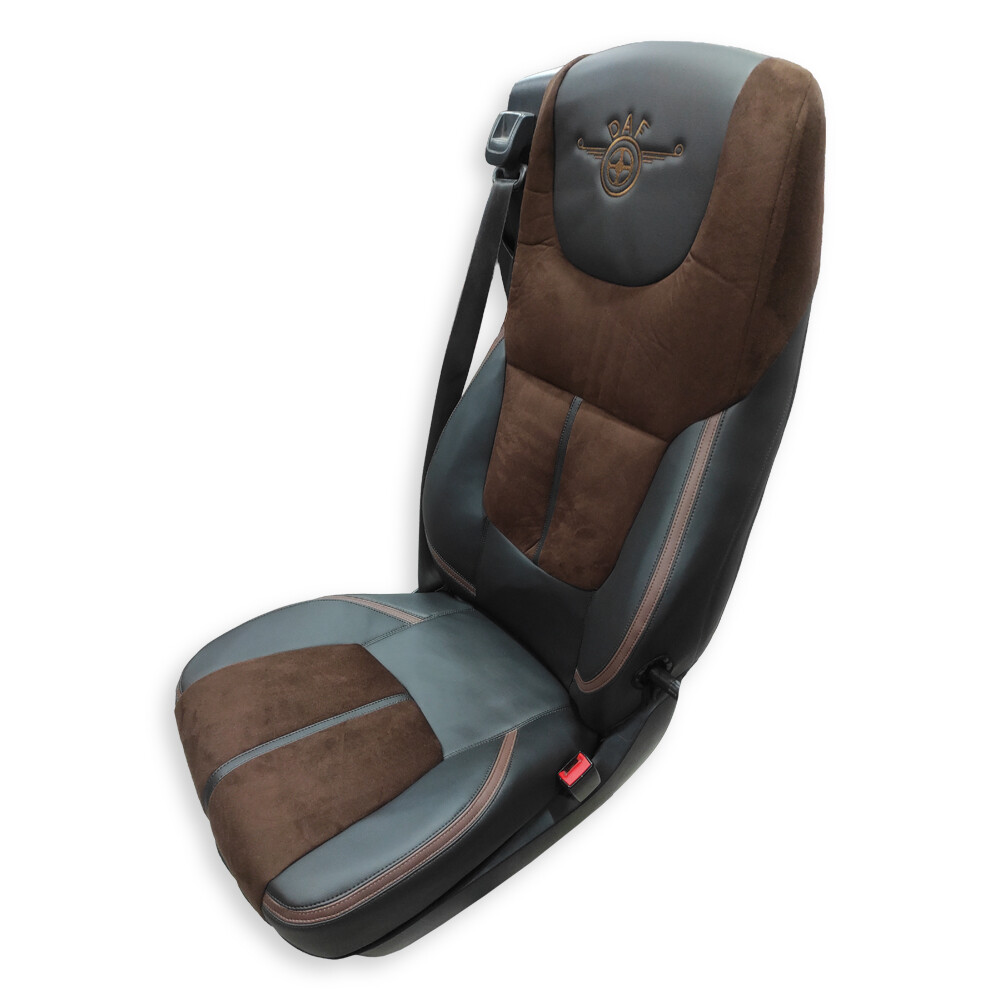 Чохол на сидіння Mansory DAF XF105 106 XG CF85 LF (2013-2024), коричнева алькантара-чорна шкіра