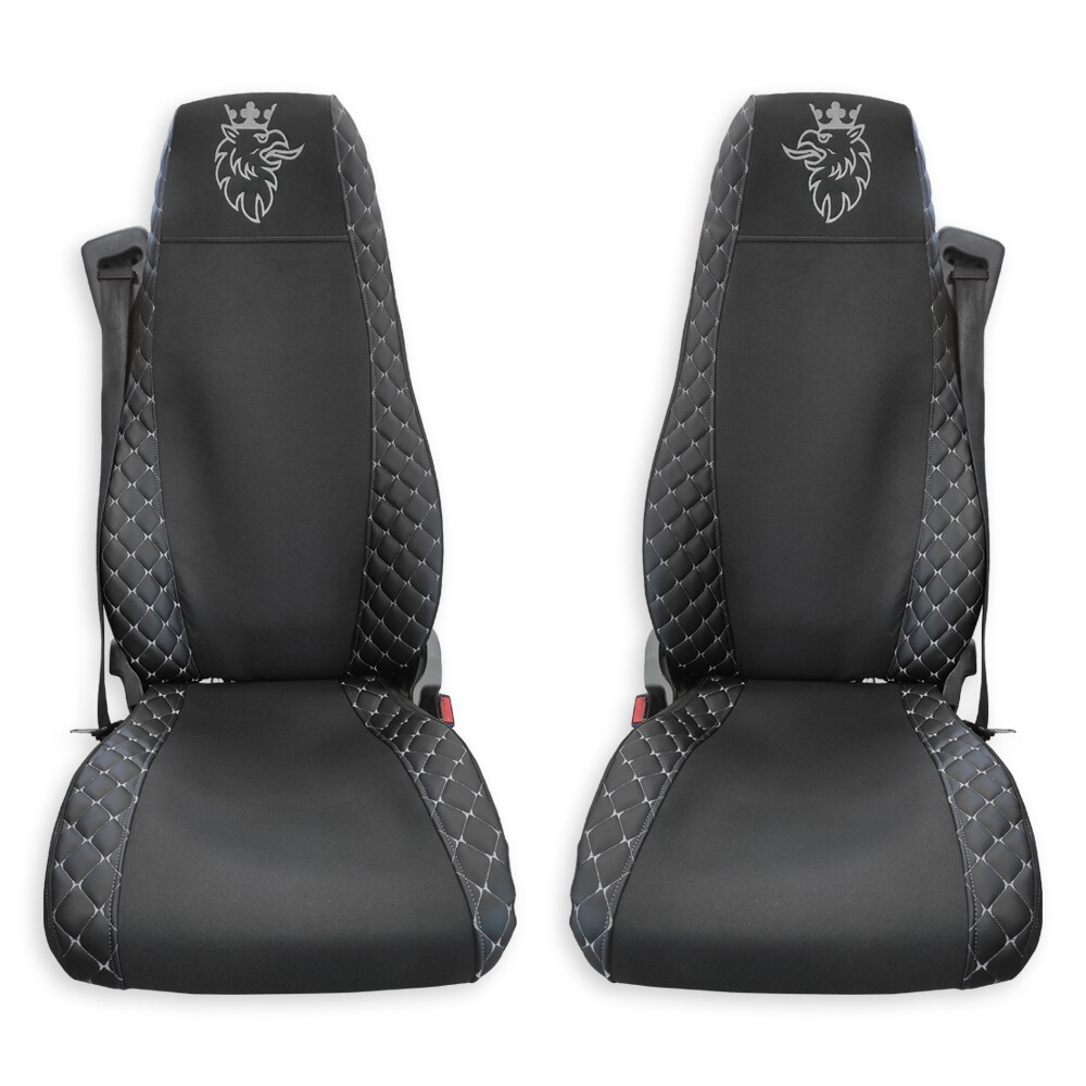 Чохол на сидіння OLD (EКO) SCANIA RGP (2004-2017) водій пілот - пас. пілот з ременем чорний