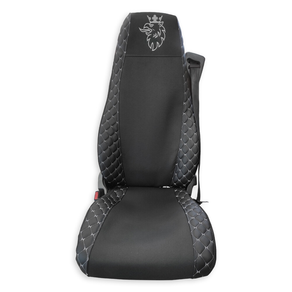 Чохол на сидіння OLD (EКO) SCANIA RGP (2004-2017) водій пілот - пас. пілот з ременем чорний