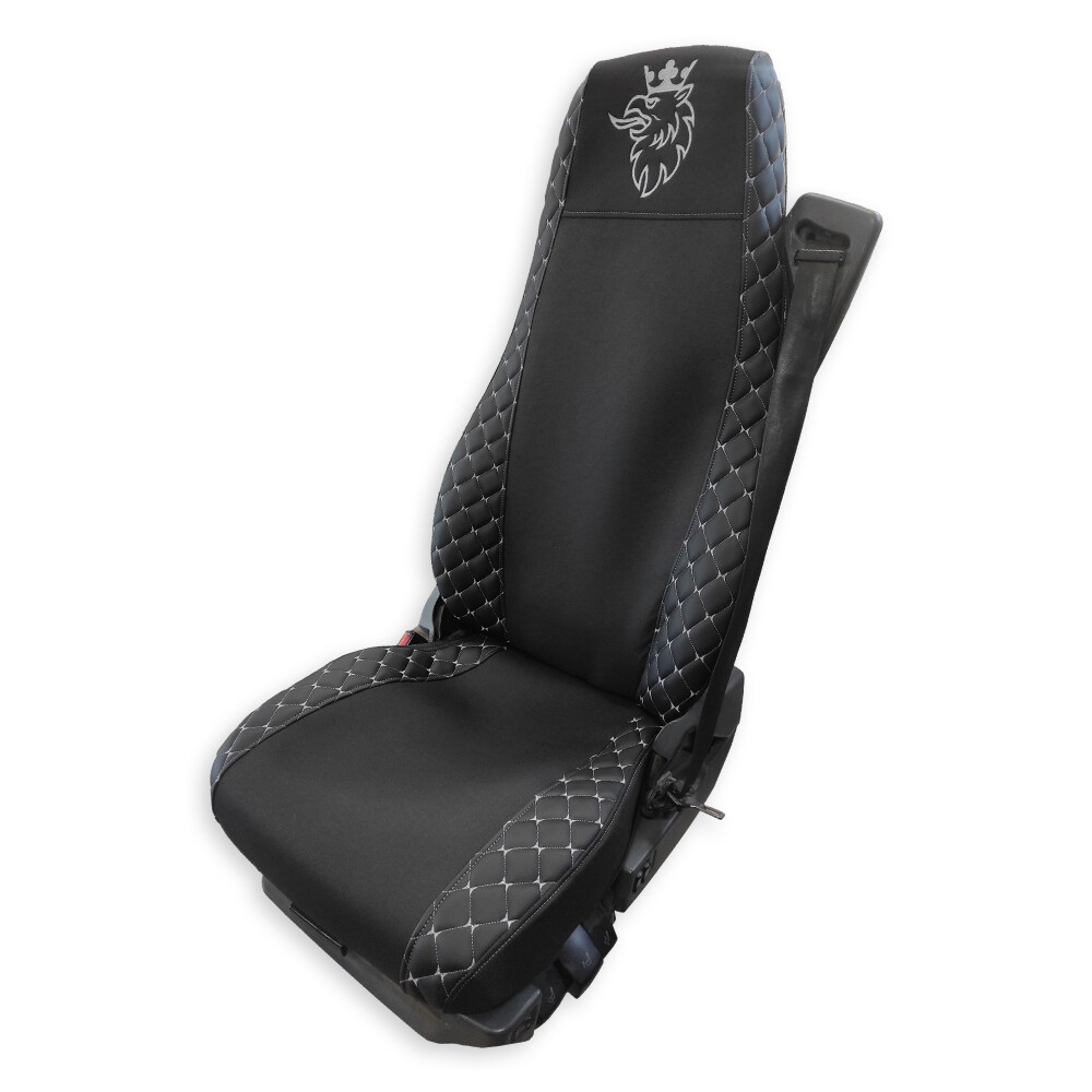 Чохол на сидіння OLD (EКO) SCANIA RGP (2004-2017) водій пілот - пас. пілот з ременем чорний