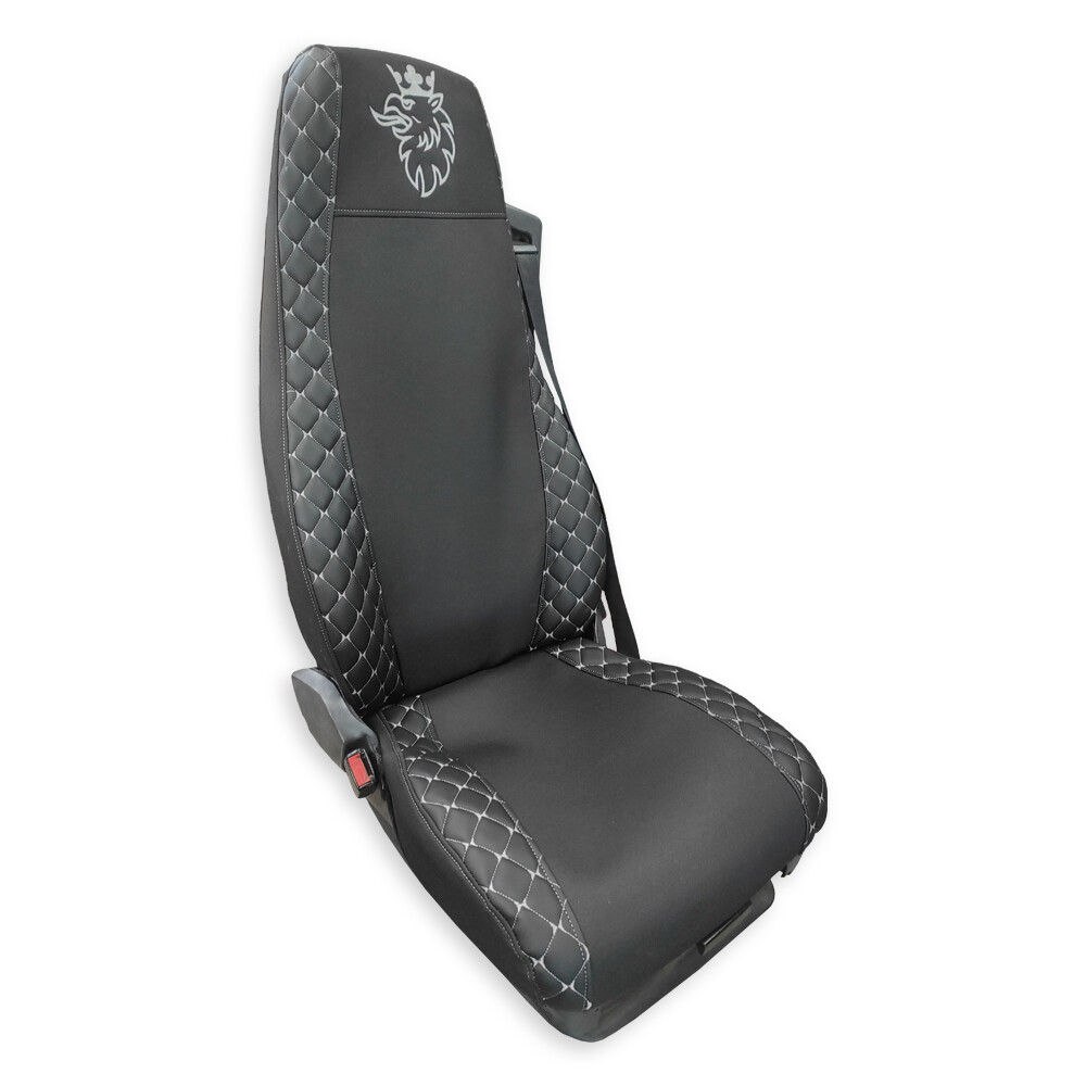 Чохол на сидіння OLD (EКO) SCANIA RGP (2004-2017) водій пілот - пас. пілот з ременем чорний