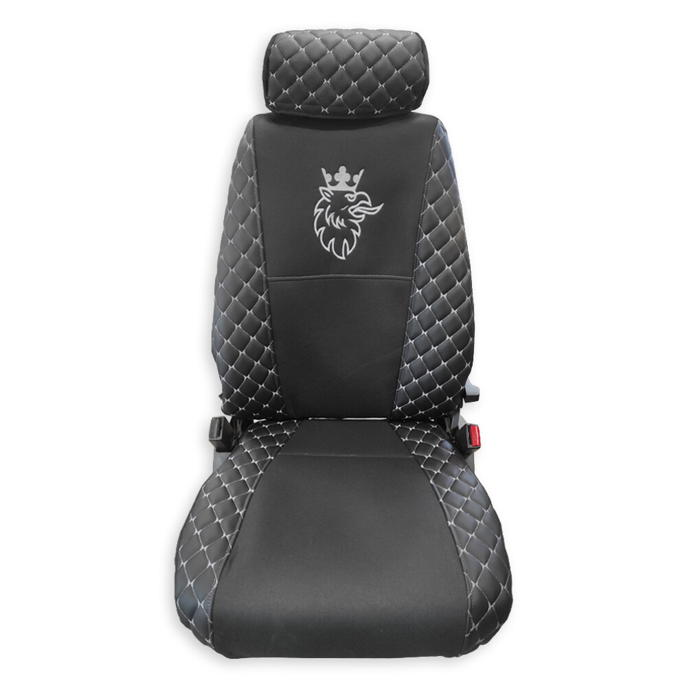 Чохол на сидіння OLD (EКO) SCANIA RGP (2004-2017) водій пілот - пас. пілот з ременем чорний