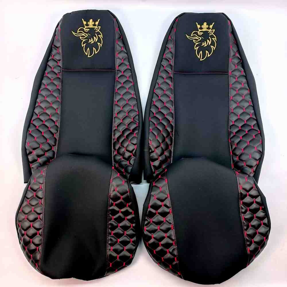 Чохол на сидіння OLD (EКO) SCANIA RGP (2004-2017) водій пілот - пас. пілот з ременем чорний