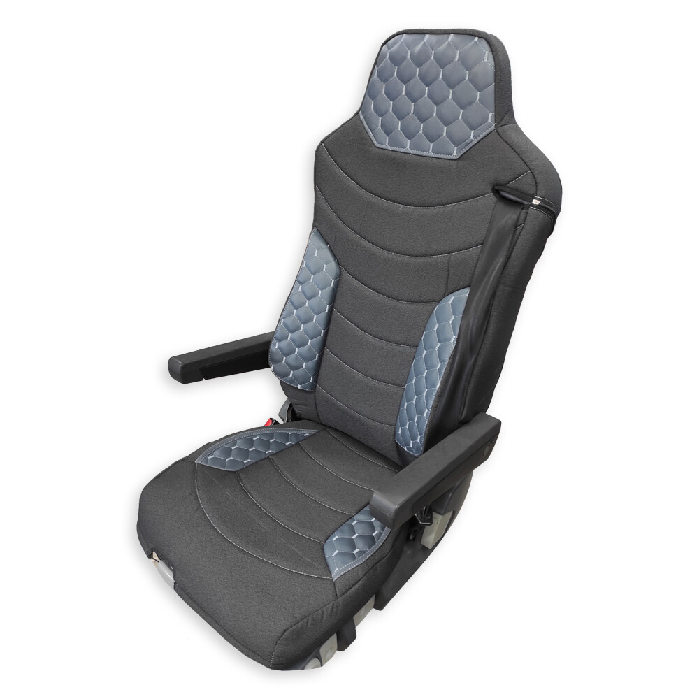Чохол на сидіння OLD (ЕКО) MAN TGX, TGA, TGL, TGM, TGS; (2007-2020) 1 ремінь, водій (Низький) пасажир (Високий) сірий