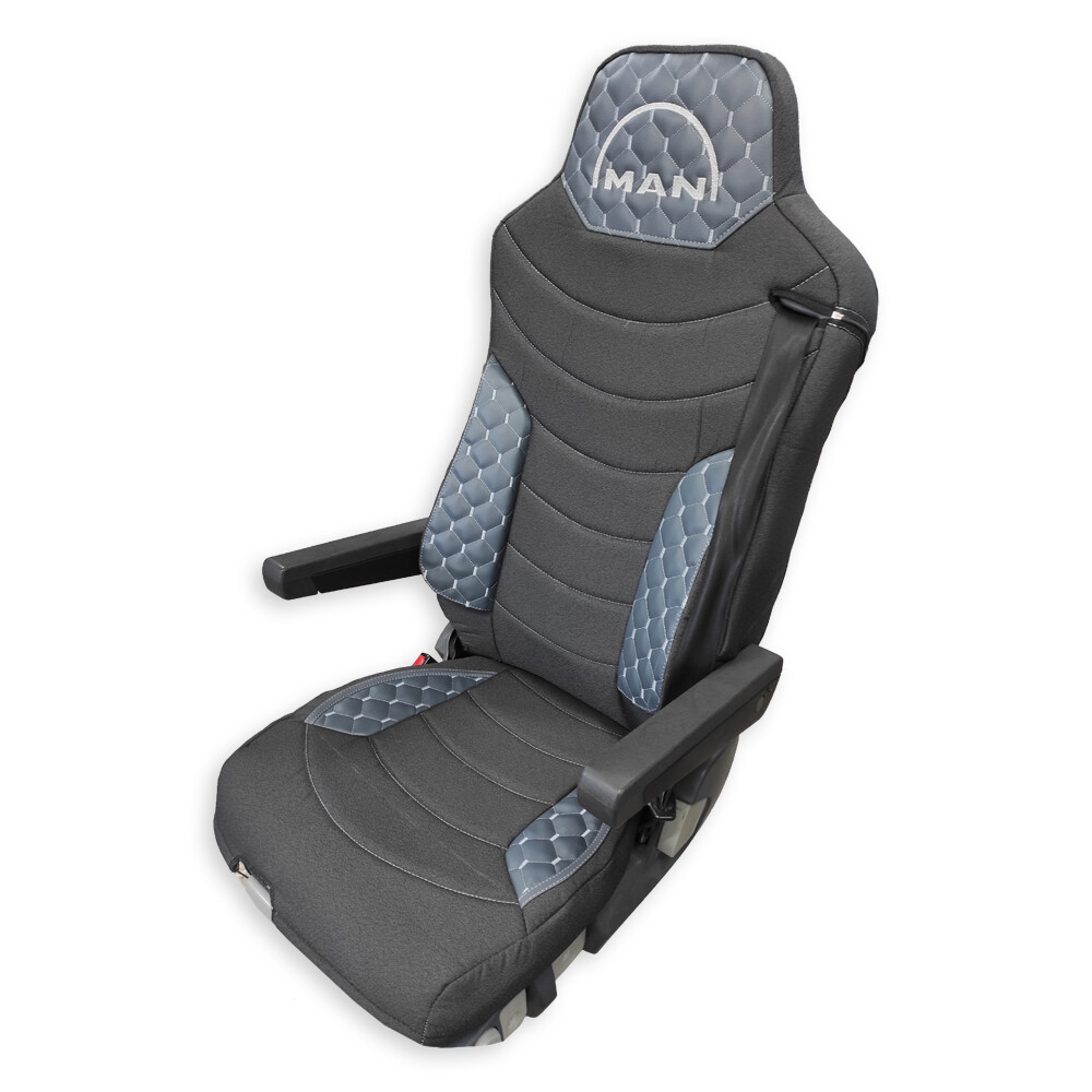 Чохол на сидіння KILIFI MAN TGX,TGA,TGL,TGM,TGS; (2007-2020) 1 ремінь, водій (Низький) пасажир (Високий) Сірий