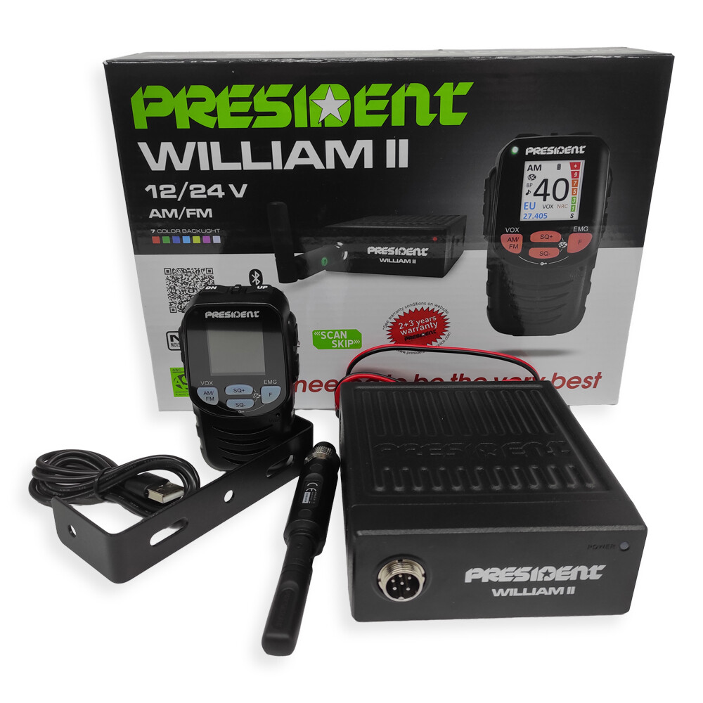 Радіостанція PRESIDENT WILLIAM II 12/24V (бездротова тангетка) Радіостанція PRESIDENT WILLIAM II 12/24V (бездротова тангетка)