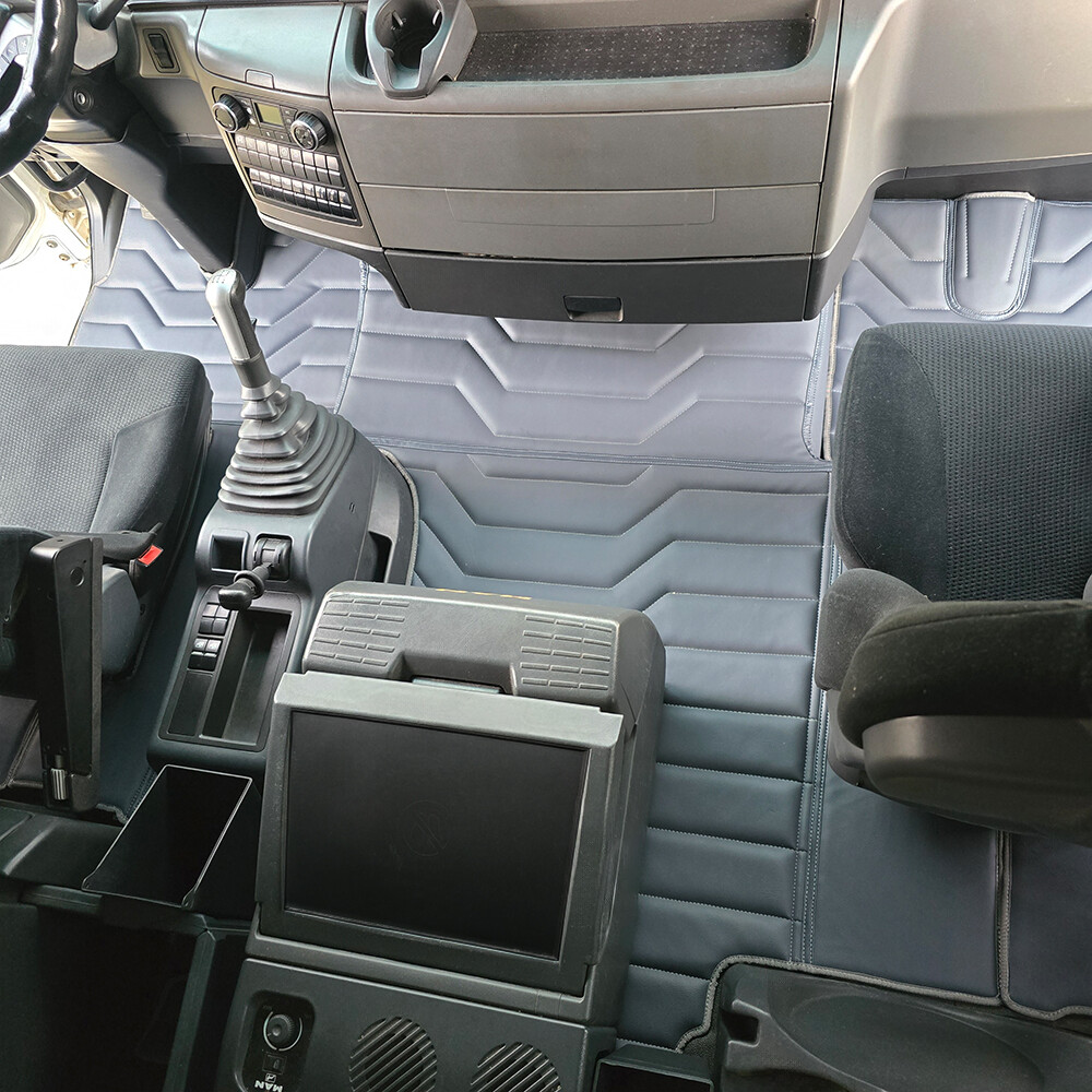 Килимок 3D Екошкіра MAN TGX 2008-2017; 1 ящ., МКПП. сірий, (Подвійний поролон)