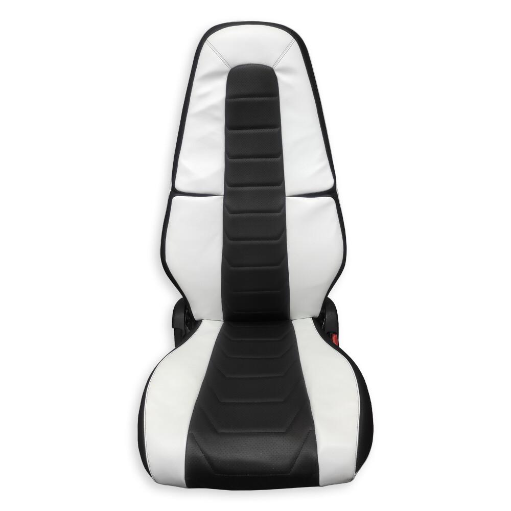 Чохол на сидіння Contour Back VOLVO FH FM (2014-...) чорна шкіра - біла шкіра (Marin)