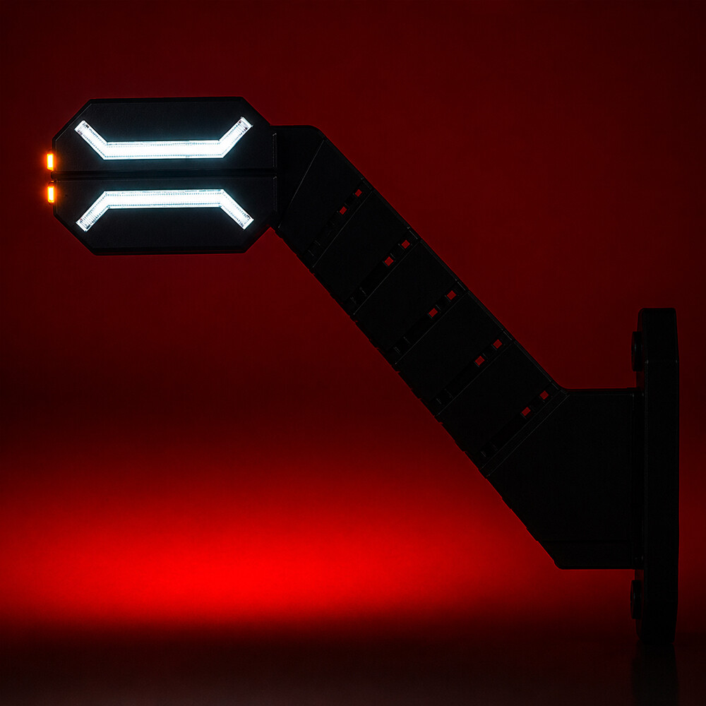 Фонарь габаритный рог LED 12-24 V трехцветный \ Dragon \HORPOL\ прав.