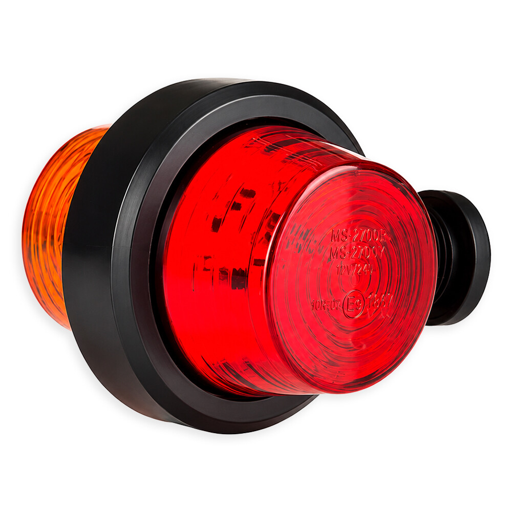 Фонарь габаритный рог LED желто-красный 107мм 12/24V HORPOL Фонарь габаритный рог LED желто-красный 107мм 12/24V HORPOL