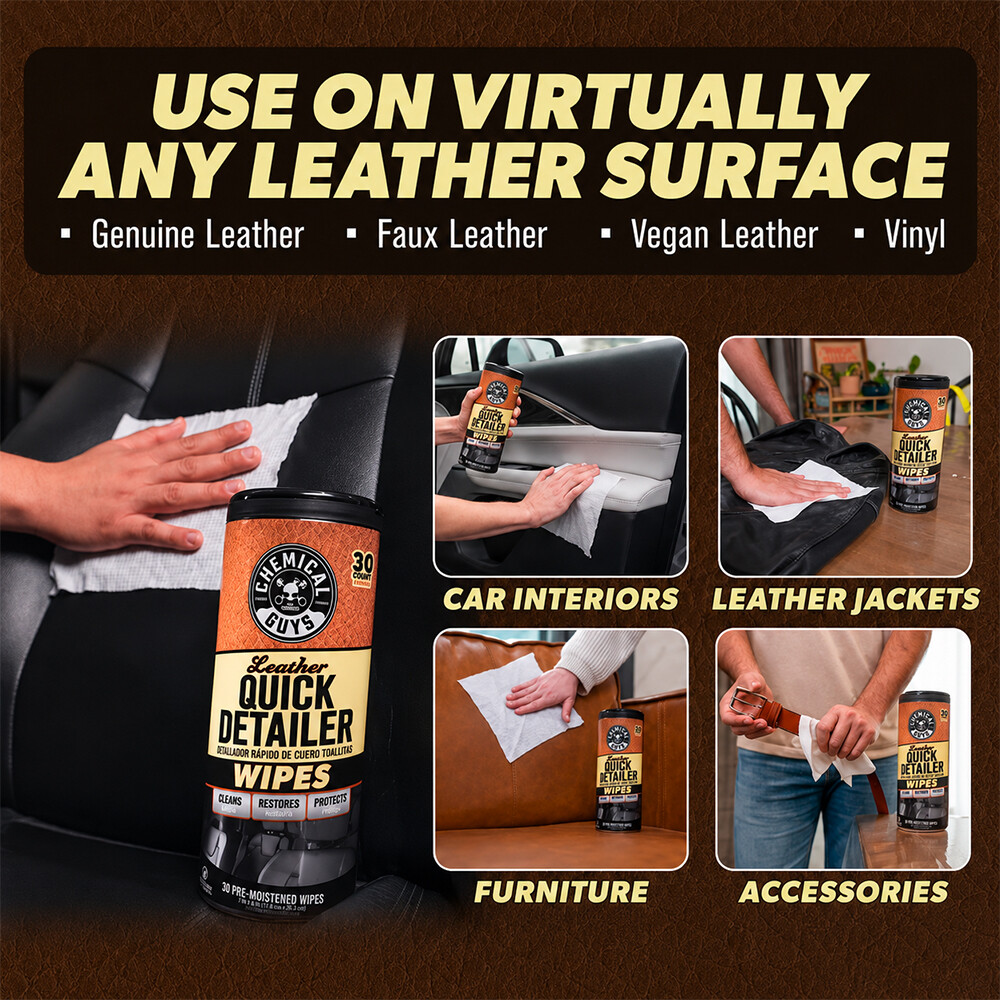 Серветки для догляду за шкірою Leather Quick Detailer (у тубусі) 30 шт Серветки для догляду за шкірою Leather Quick Detailer (у тубусі) 30 шт